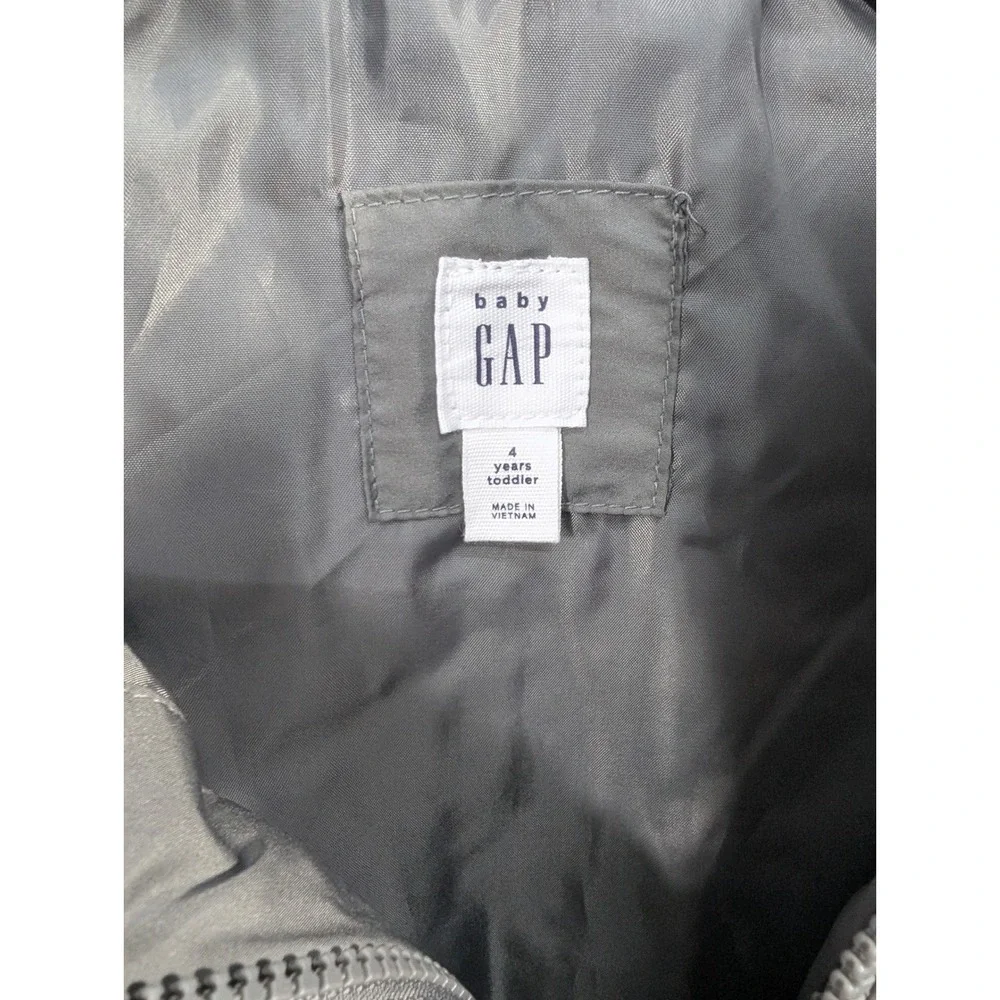 Baby Gap Kids‎ Gray Puffer Vest Quilted Full Zip Sleeveless Jacket Toddler 4T